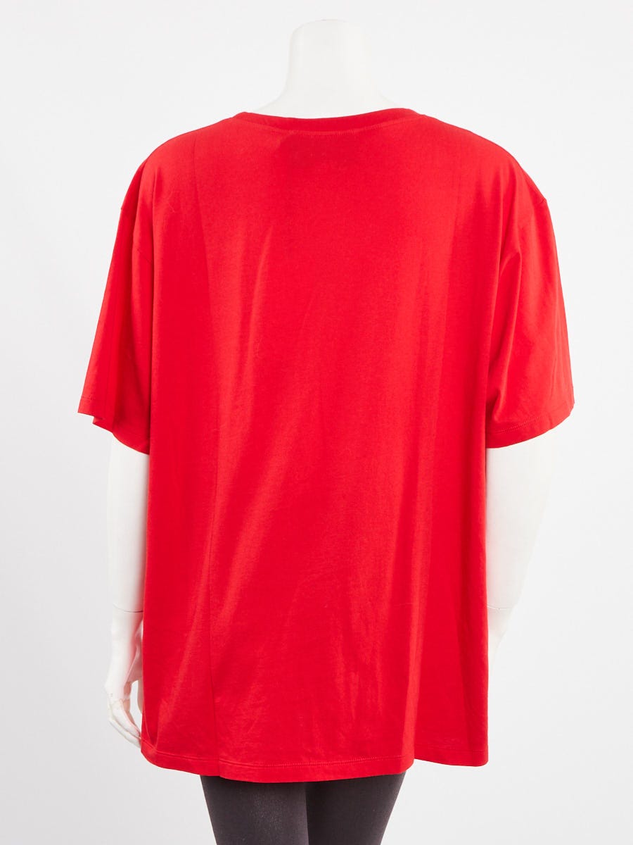 Gucci Red Cotton "Rainbow" T-Shirt Size XXL
