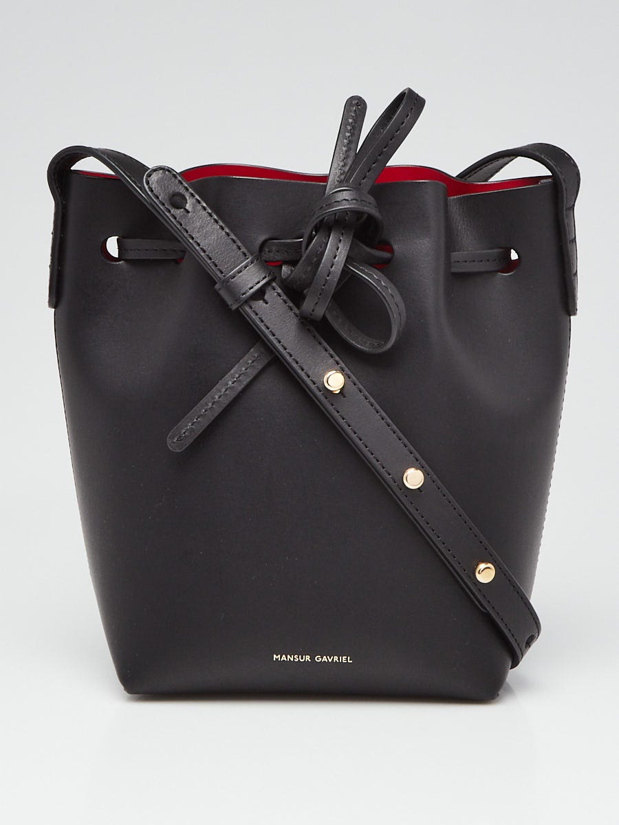 Mini Saffiano Leather Bucket Bag