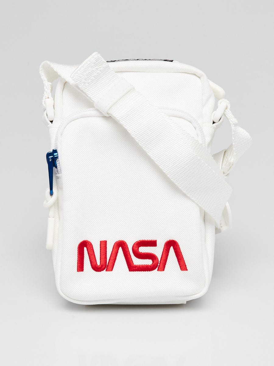 Balenciaga White Canvas Nasa Phone Holder Crossbody Bag