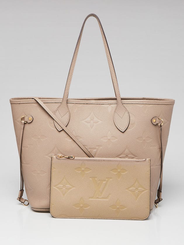 Louis Vuitton Tourterelle Monogram Giant Empreinte Leather Neverfull MM NM Bag