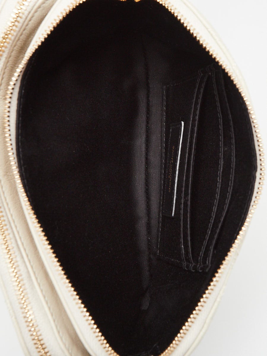 Yves Saint Laurent White Quilted Lambskin Leather Double Zip Becky