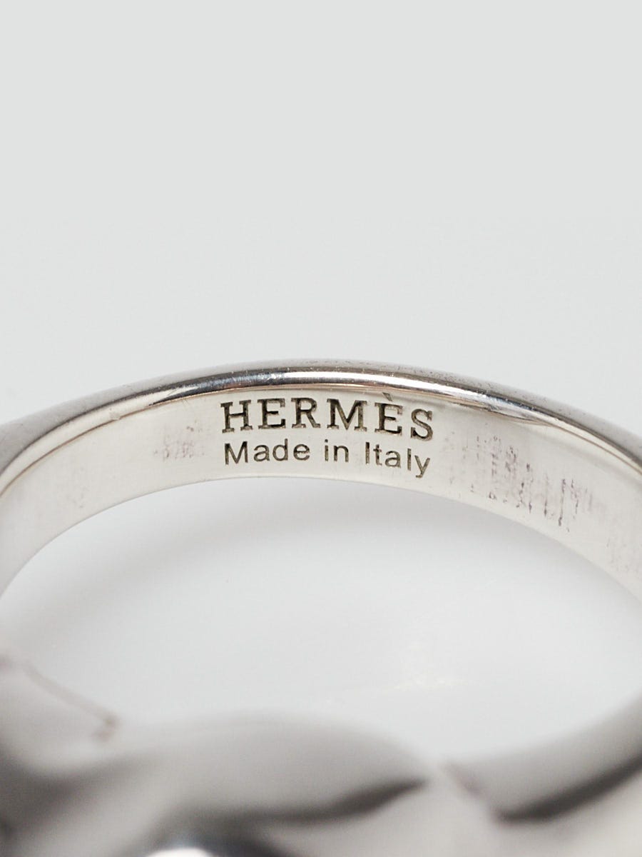 Hermes Sterling Silver Small Model Galop Ring Size 56/7.5