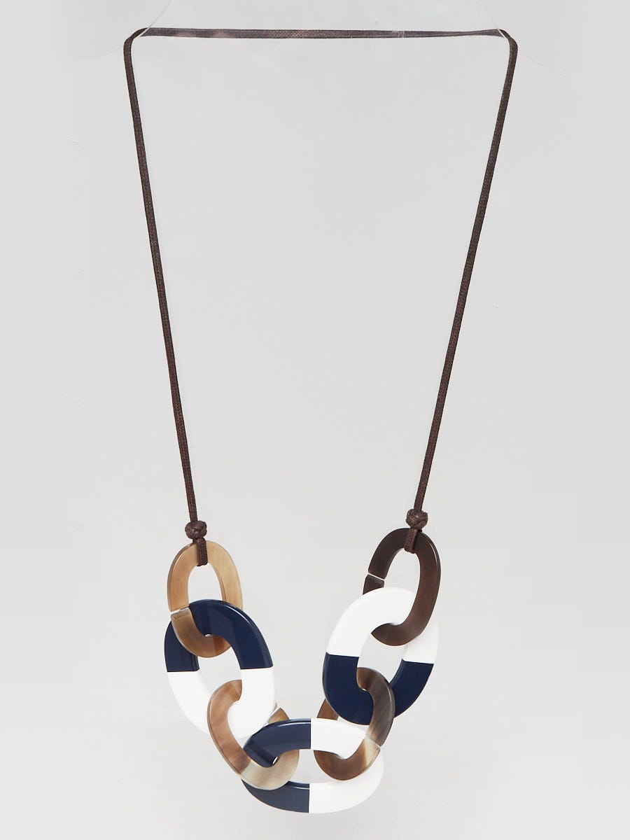 Hermes Multicolor Buffalo Horn Lacquer Karamba Necklace Yoogi s Closet