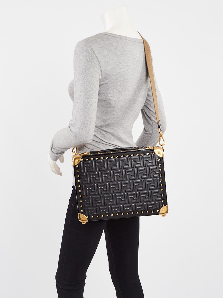 Fendi Black Embossed Leather FF Small Rigid Travel Case Bag -7VV134 |  Yoogi's Closet