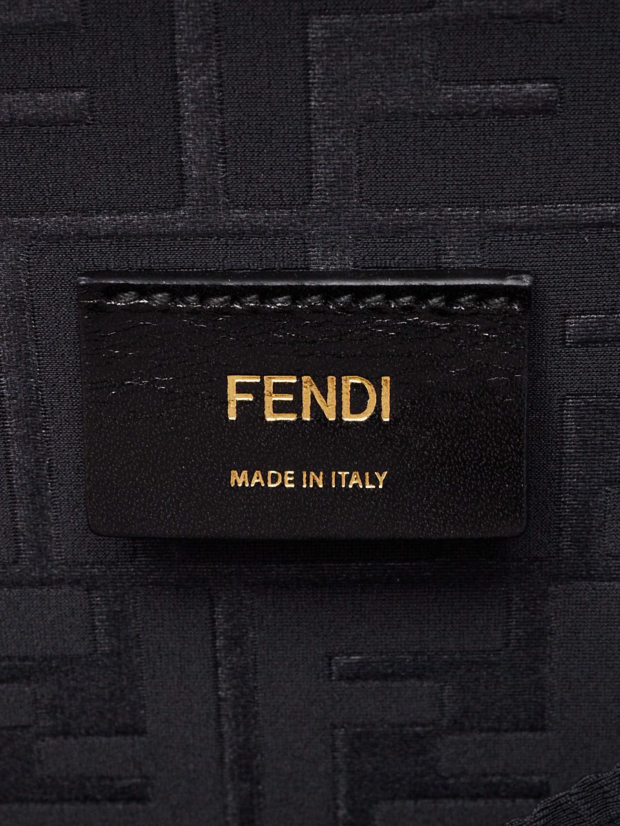 Fendi Black Embossed Leather FF Small Rigid Travel Case Bag Fendi Black Embossed Leather FF Small Rigid Travel Case Bag