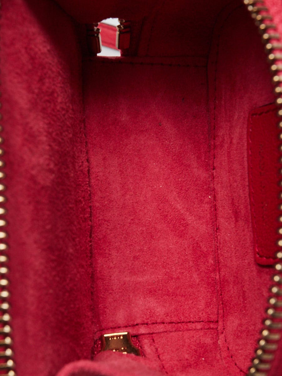 Christian Dior Red Goatskin Leather Mini Dior Saddle Belt Pouch