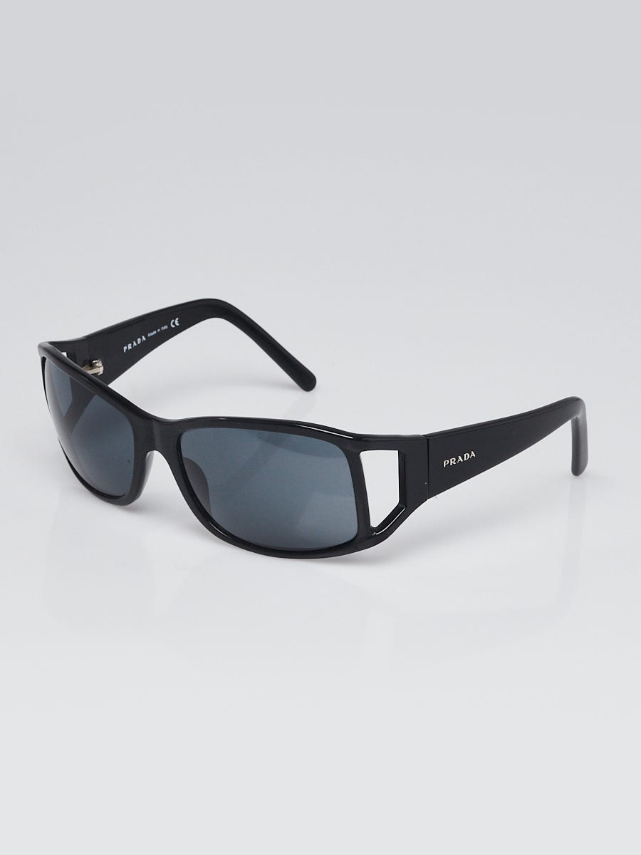 Prada Black Acetate Rectangular Frame Cut Out Sunglasses  display picture 3