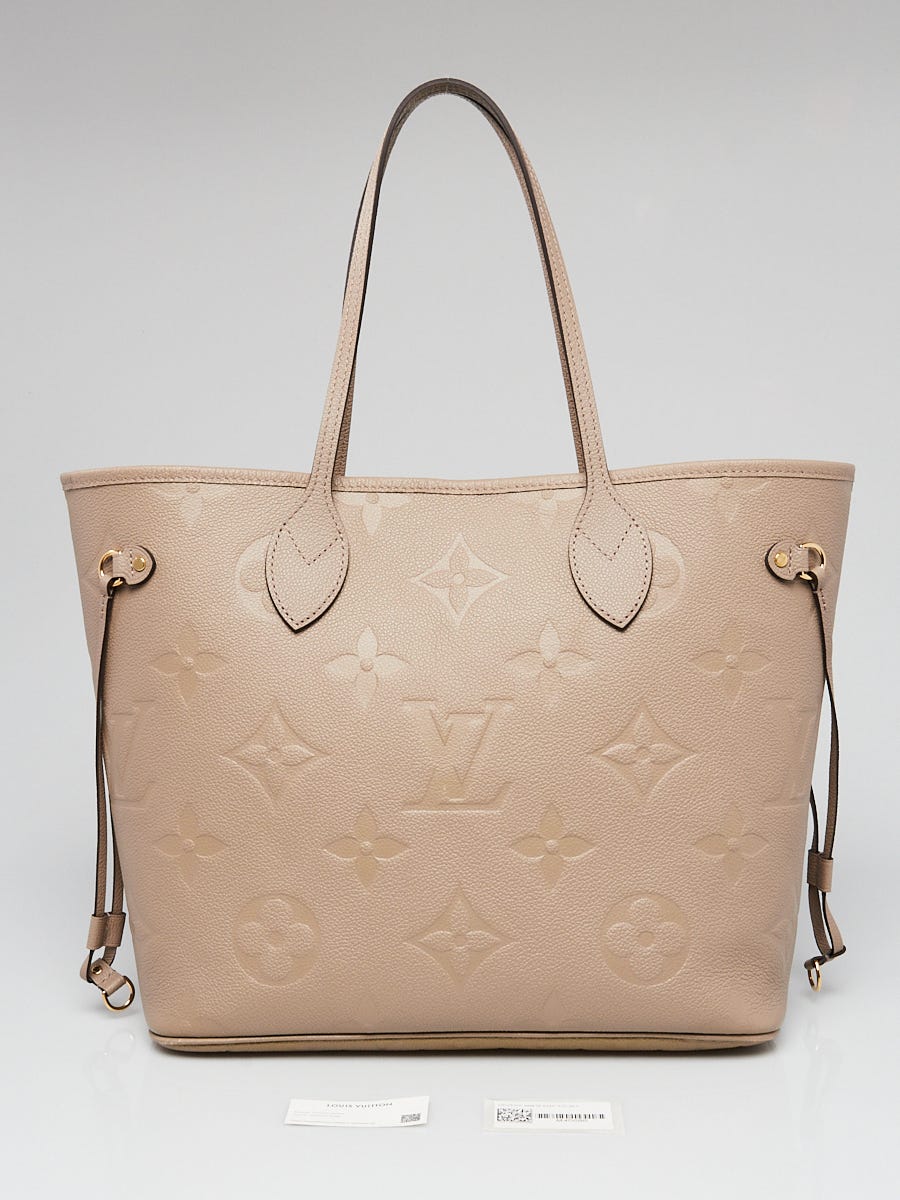 Louis Vuitton Authentic Empreinte Turtledove Neverfull MM Monogram Bag w.  Pouch