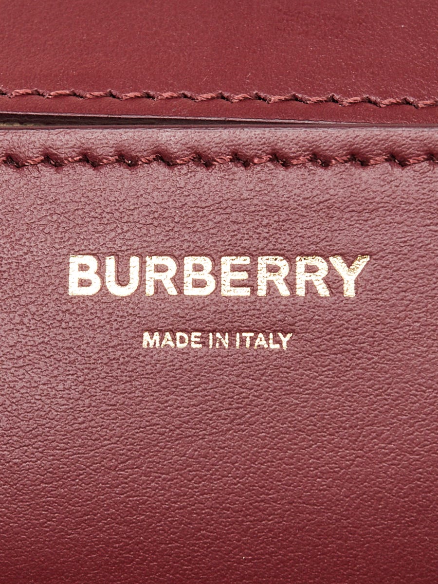 Burberry Beige/Garnet Canvas and Leather Horseferry Note Burberry Beige/Garnet Canvas and Leather Horseferry Note