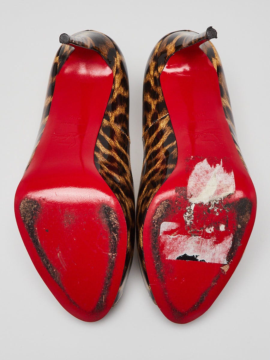 Christian Louboutin Leopard Print Patent Leather Very Prive 120