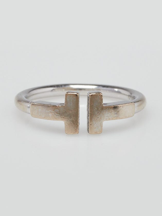 Tiffany & Co. 18k White Gold Tiffany T Wire Ring Size 5