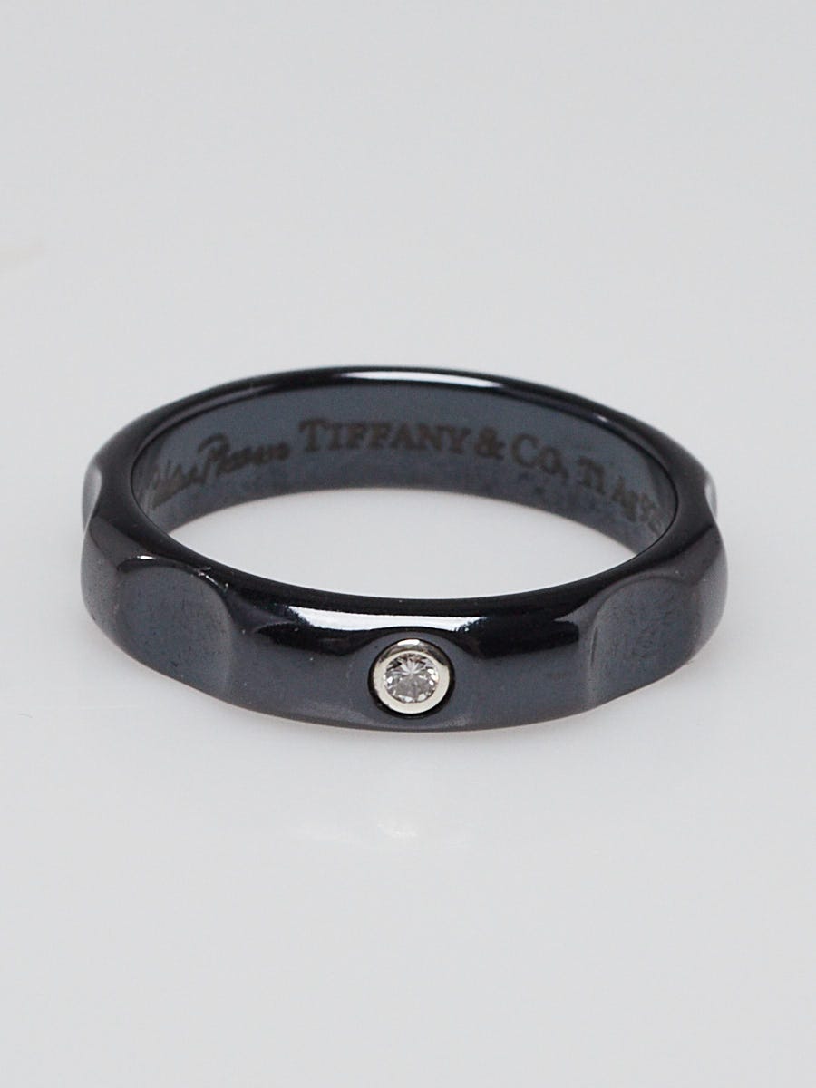 Tiffany Co. Titanium and Diamond Paloma Picasso Paloma s Groove Ring Size 5 Yoogi s Closet