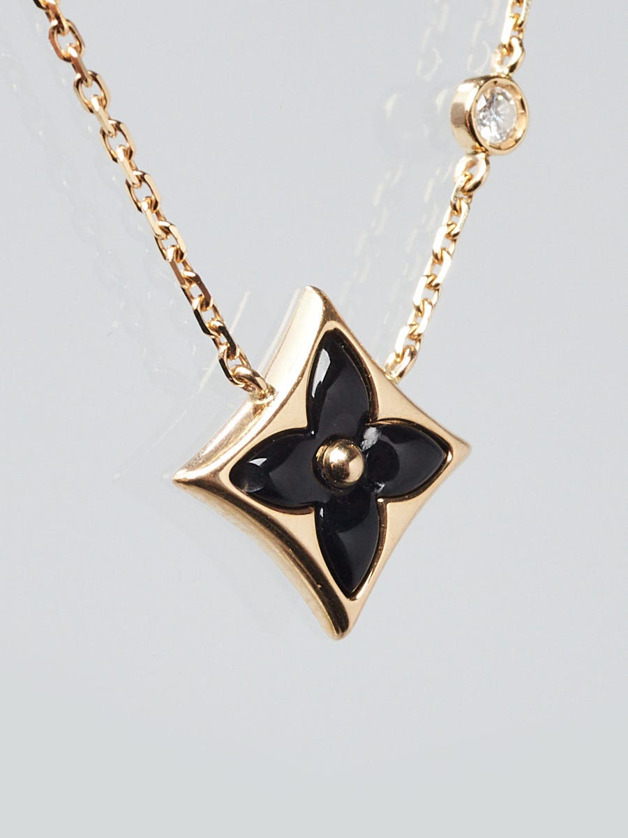 Louis Vuitton 18k Yellow Gold Onyx and Diamond Color Blossom BB Star  Pendant Necklace - Yoogi's Closet