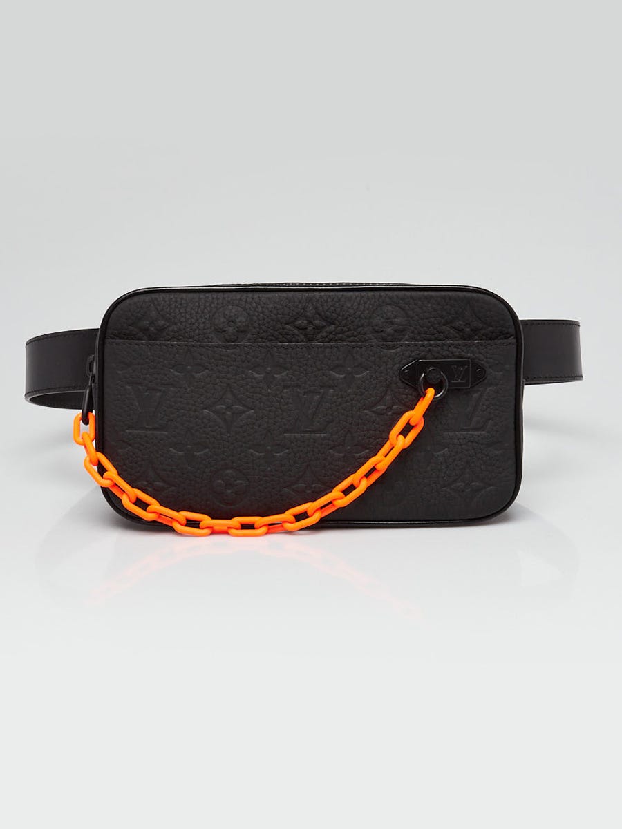 Louis Vuitton Orange Monogram Taurillon Leather LV Logo Pocket