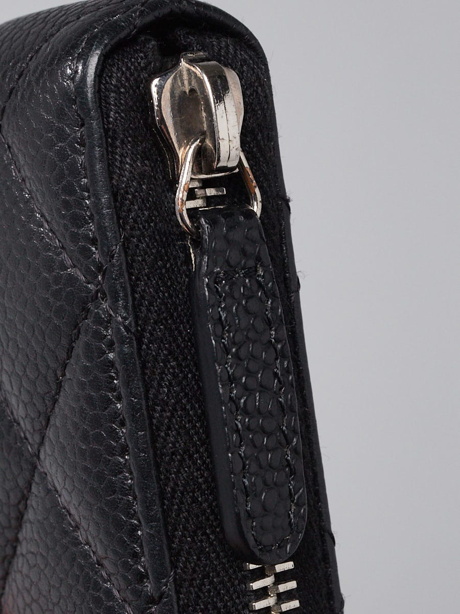Chanel Long Zippy Wallet Caviar Leather Black