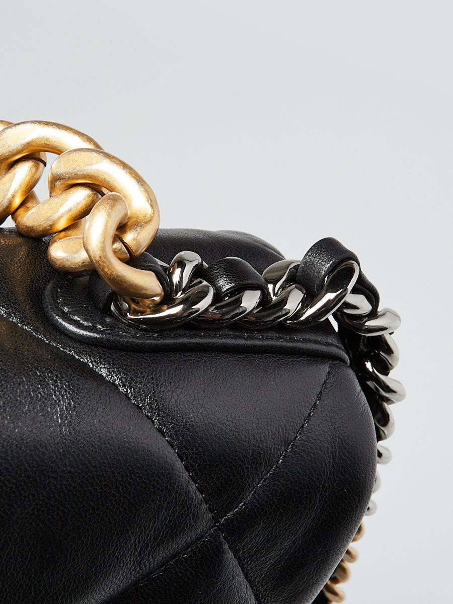 Chanel Black Quilted Lambskin Leather Chanel 19 Large Flap Bag - Yoogi's  Closet