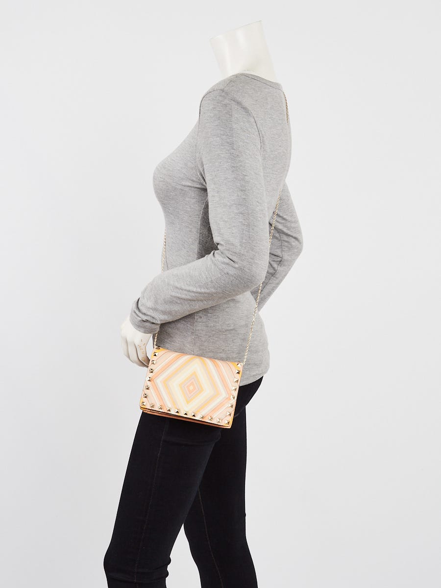 Valentino Multicolor Striped Leather Rockstud Flap Crossbody Bag