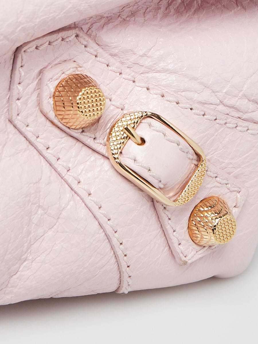 Balenciaga Rose Orchidee Lambskin Leather Giant 12 Gold Envelope