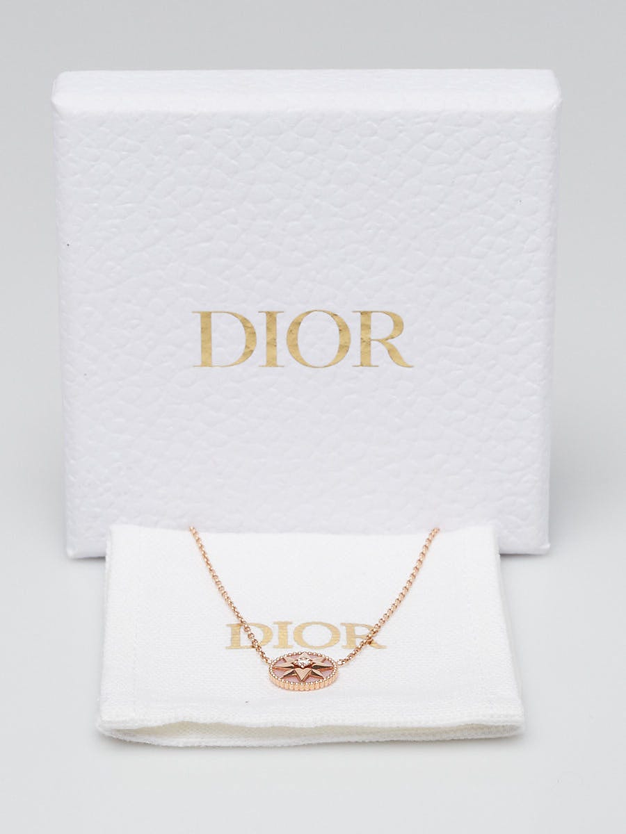Christian Dior 18k Gold Diamond and Pink Opal Rose Des Vents