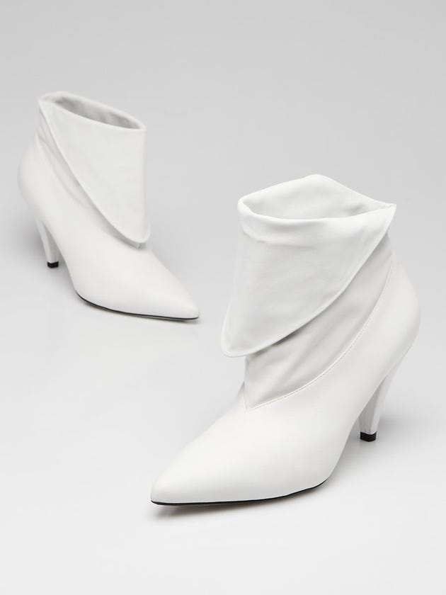 Givenchy White Leather Pointed Toe Ankle Booties Size 6.5/37