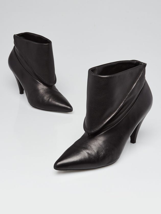 Givenchy Black Leather Fold Over Ankle Booties Size 6.5/37