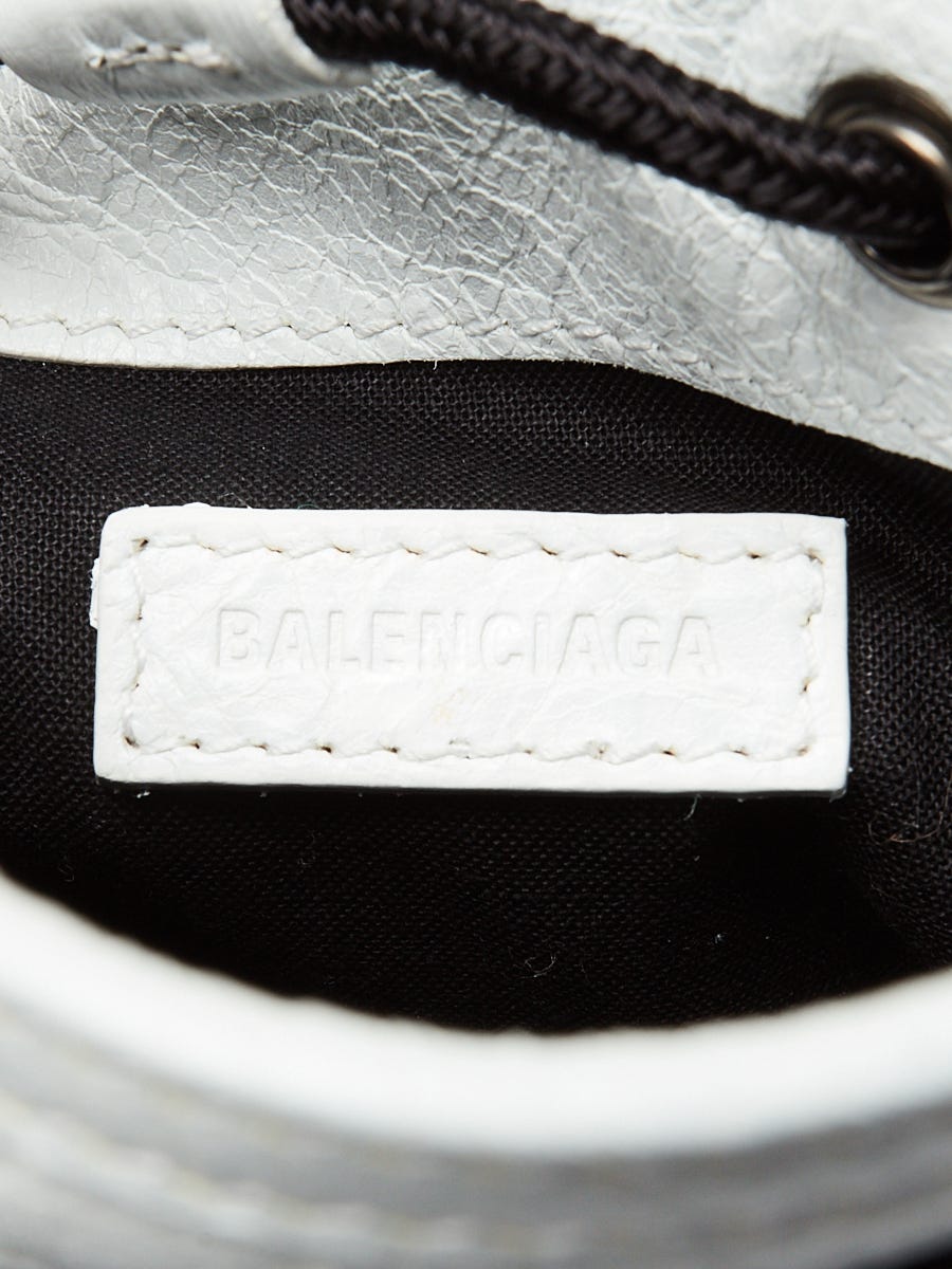 Balenciaga White Leather Graffiti Explorer Pouch Crossbody Bag | Yoogi's  Closet