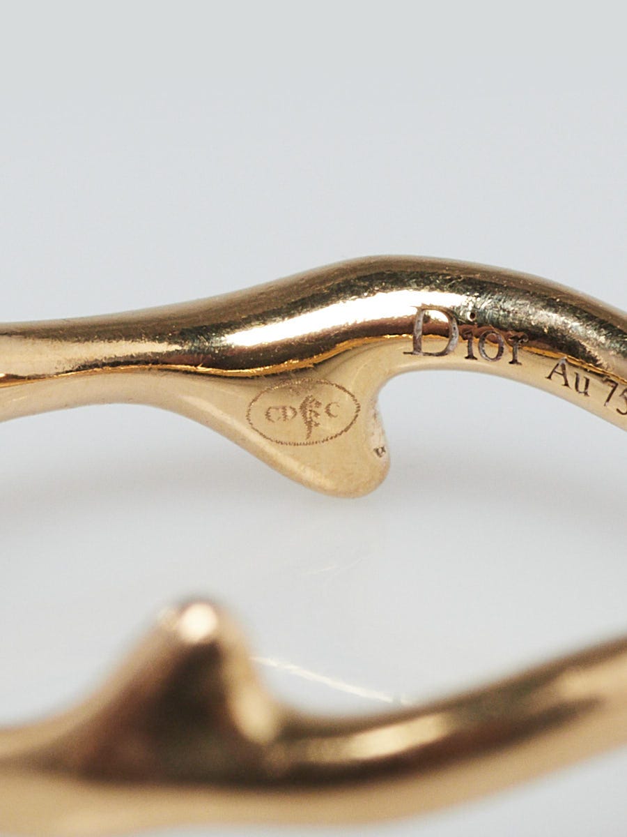 Christian Dior 18k Yellow Gold Bois De Rose Ring Size 7 | Yoogi's