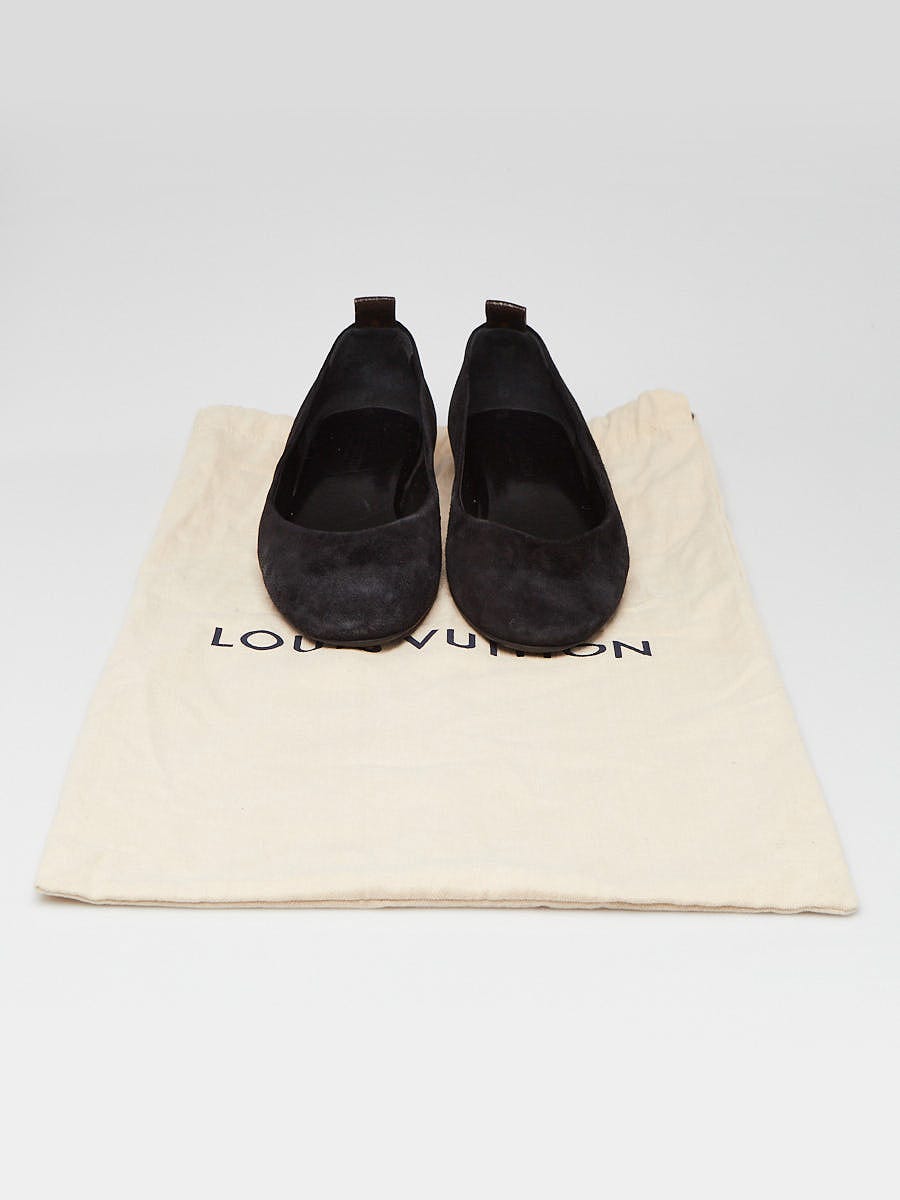 Louis Vuitton Black Suede Uniforms Ballet Flats Size 7.5/38