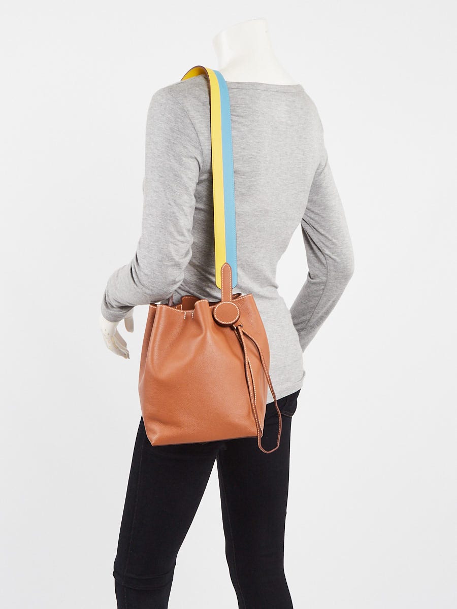 Hermes Gold Evercolor Leather Licol 17 Bucket Bag Yoogi s Closet