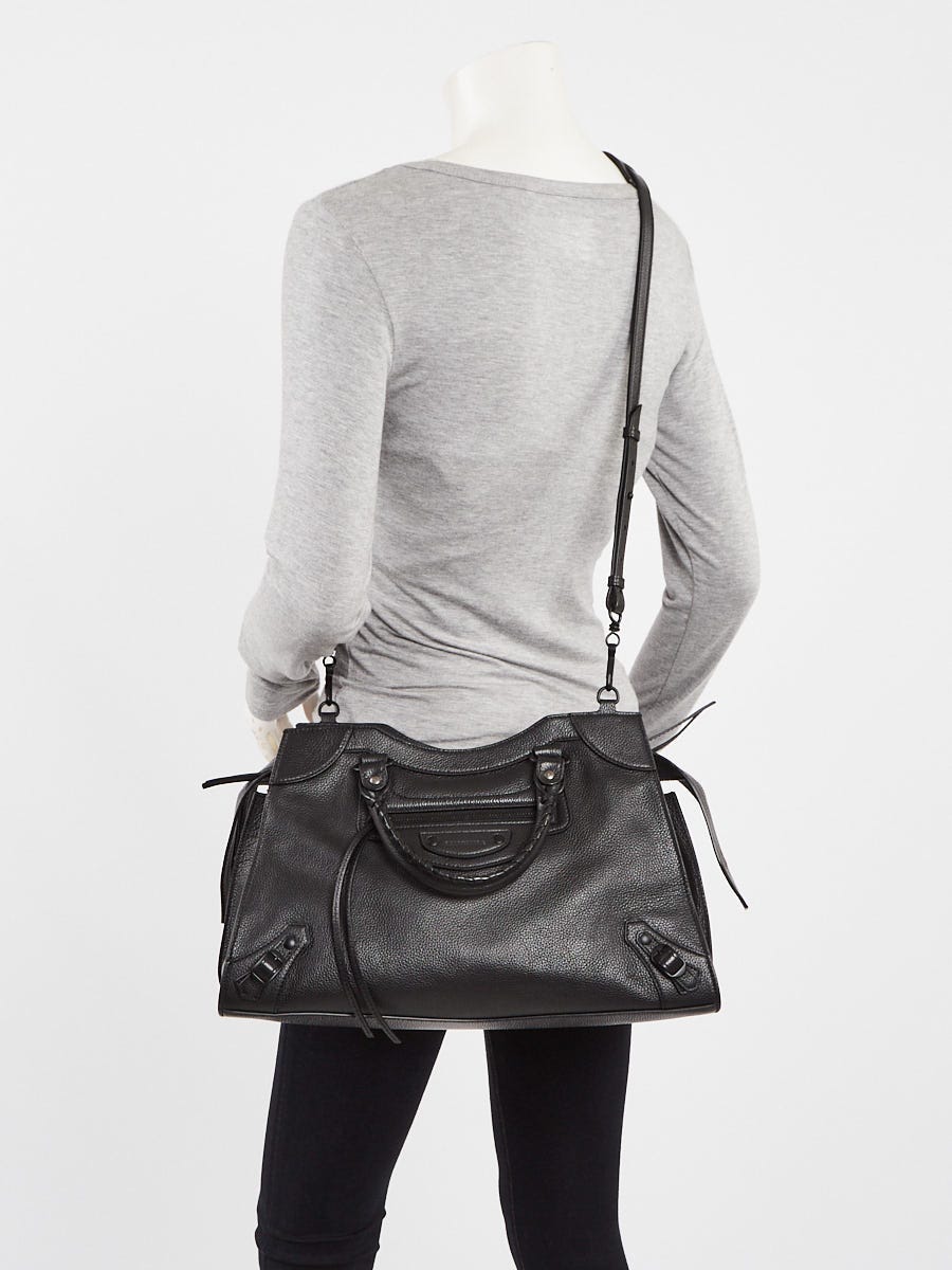 Balenciaga Black Grained Calfskin Leather Neo Classic City Bag