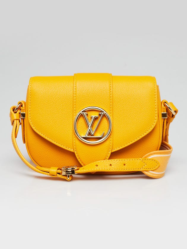 Louis Vuitton Sunbeam Yellow Calfskin Leather LV Pont 9 Soft PM Bag
