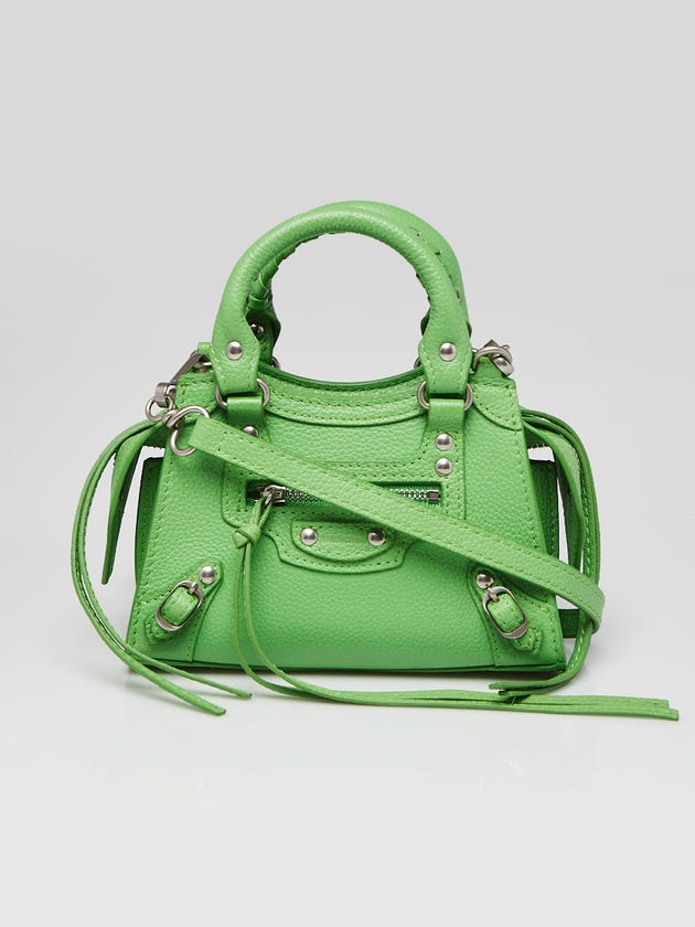Balenciaga Green Leather Neo Classic Nano City Bag
