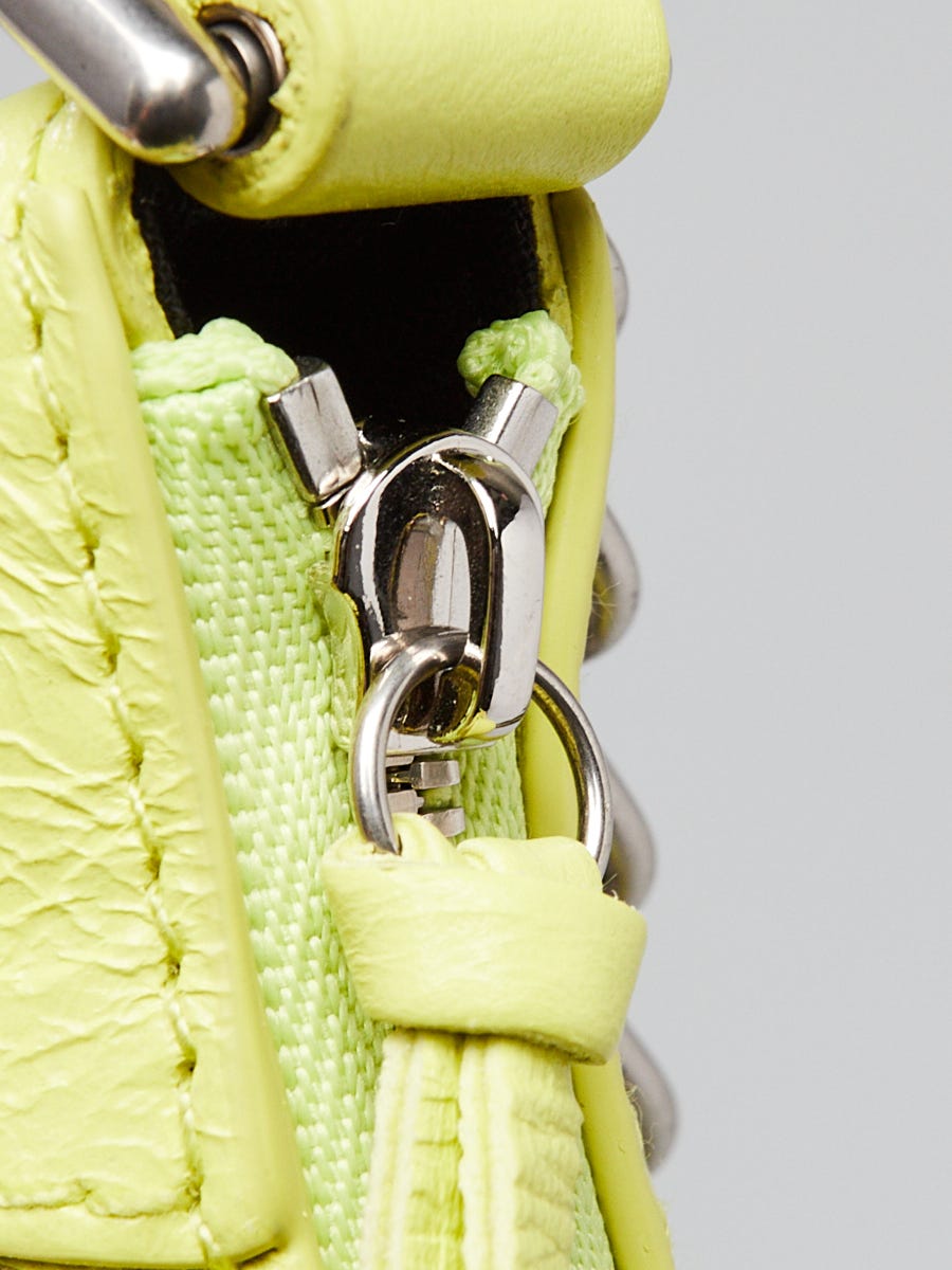 Balenciaga Neon Yellow Lambskin Leather Le Cagole Mini