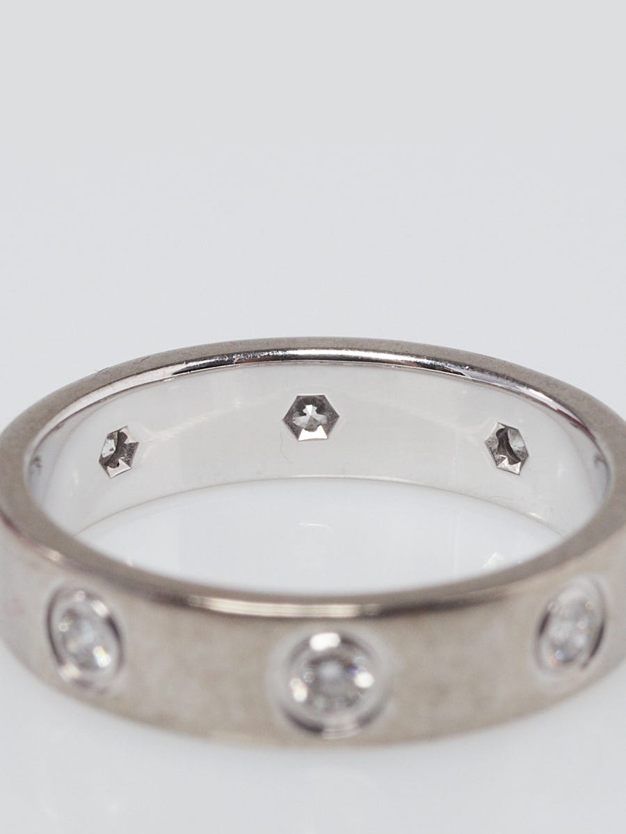 Cartier 18k White Gold And 8 Diamond LOVE Ring Size 47 4 Yoogi s Closet