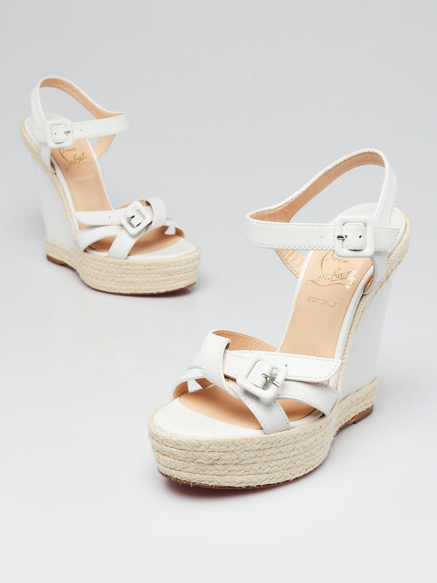 Louboutin white shop wedges