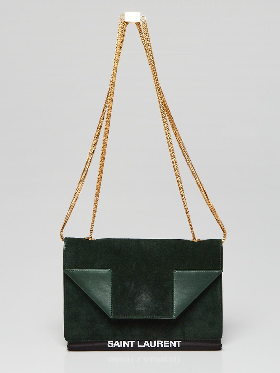 Yves Saint Laurent Green Suede Small Betty Flap Bag | Yoogi's Closet