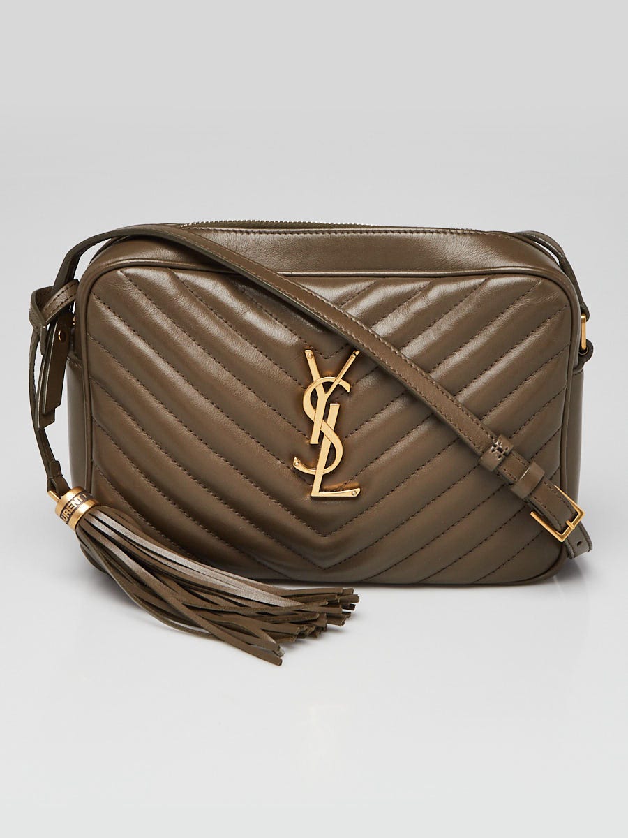 Yves Saint Laurent Gold Chevron Quilted Leather Lou Camera Bag