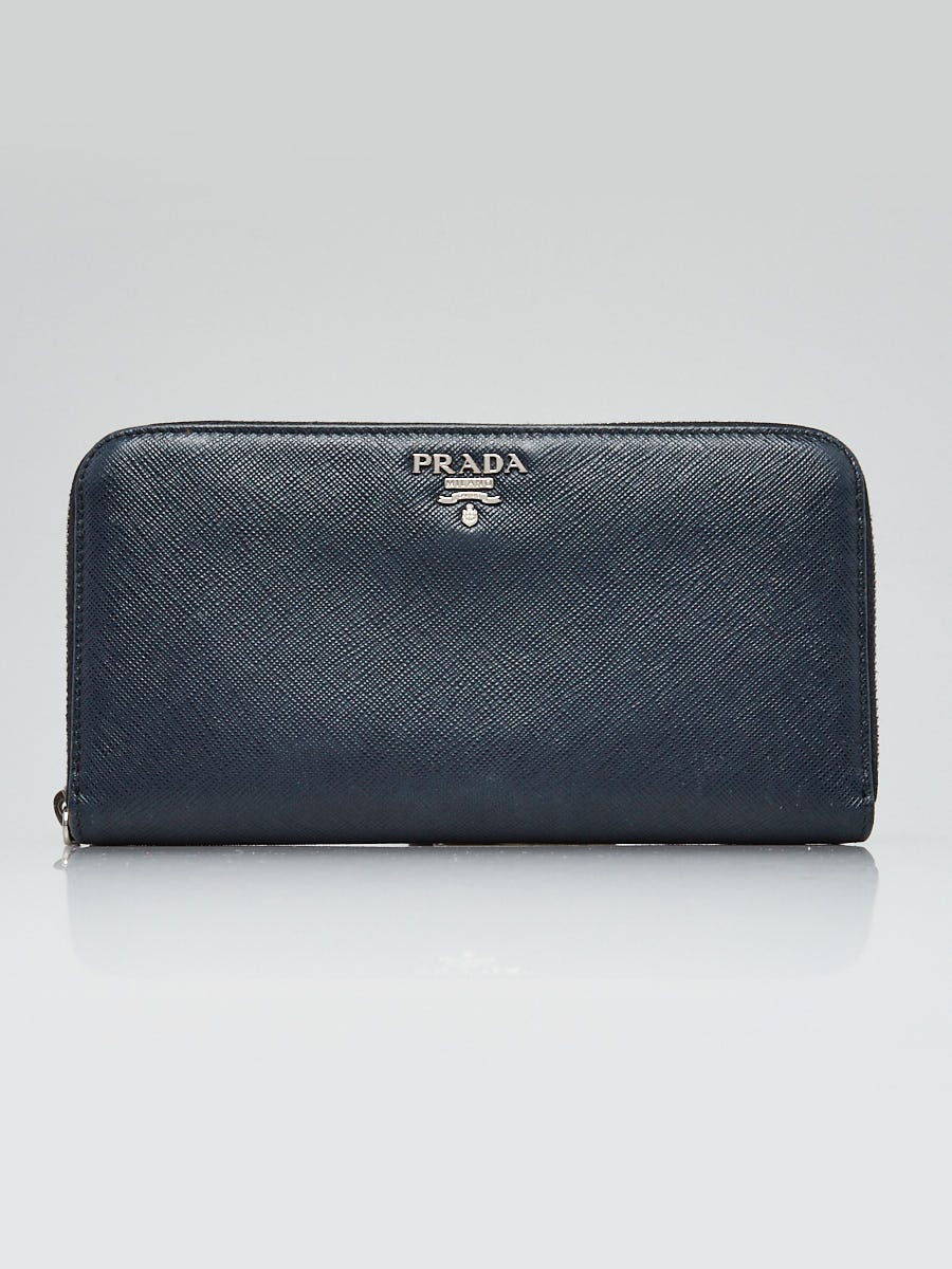 Prada BALTIC BLUE SAFFIANO LEATHER WORK BAG