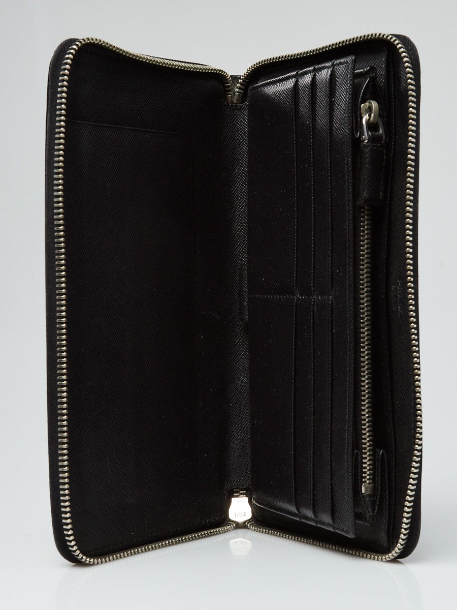 Prada Character Saffiano Leather Zip Wallet In Multi