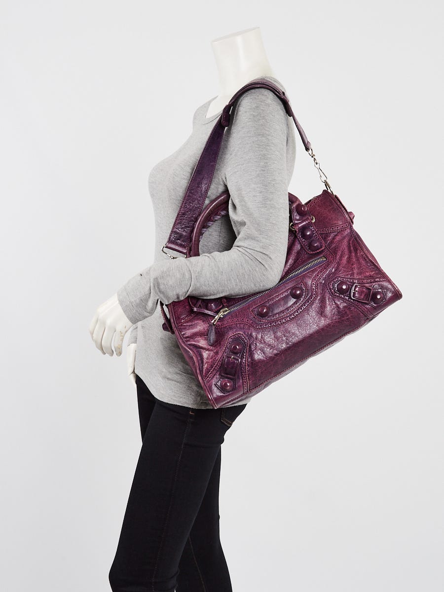 Balenciaga Purple Leather Giant Brogues Covered Motorcycle City