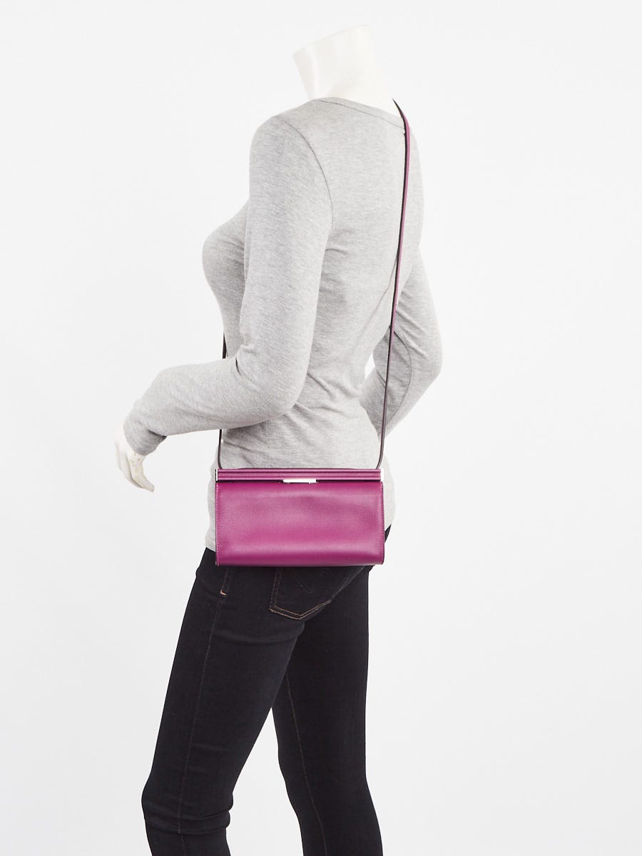 Hermes Anemone Evercolor Leather Clic-H 21 Crossbody Clutch Bag