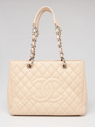 CHANEL Business Affinity Large Leather Shopping Tote Beige - Hot