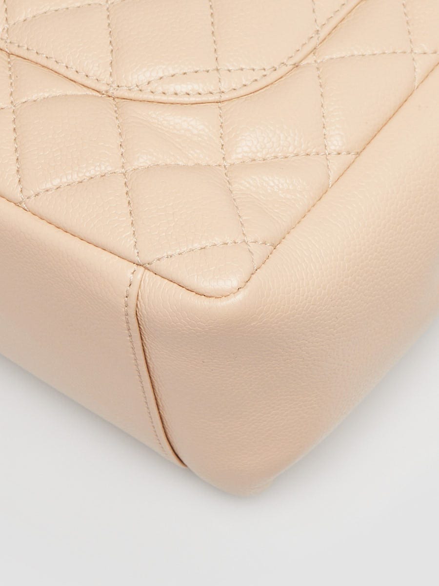 Chanel Beige Clair Quilted Caviar Leather Small O-Case Zip Pouch - Yoogi's  Closet