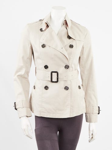 Burberry Beige Cotton Short Trench Coat Size 2