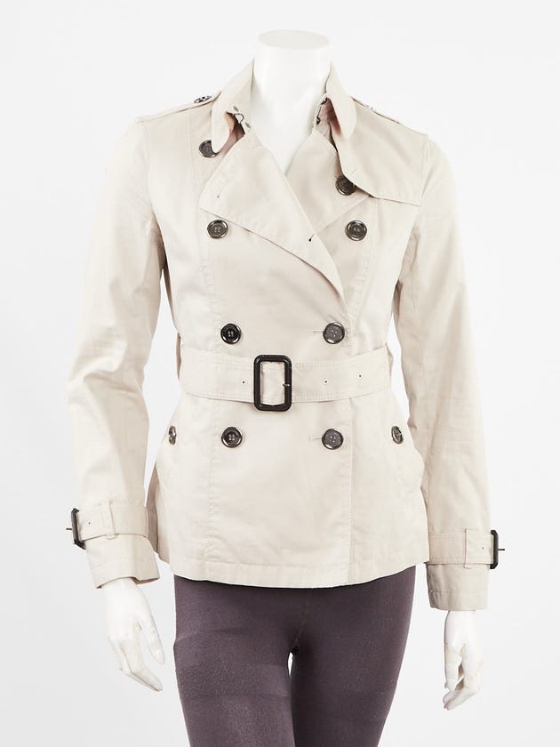 Burberry Beige Cotton Short Trench Coat Size 2