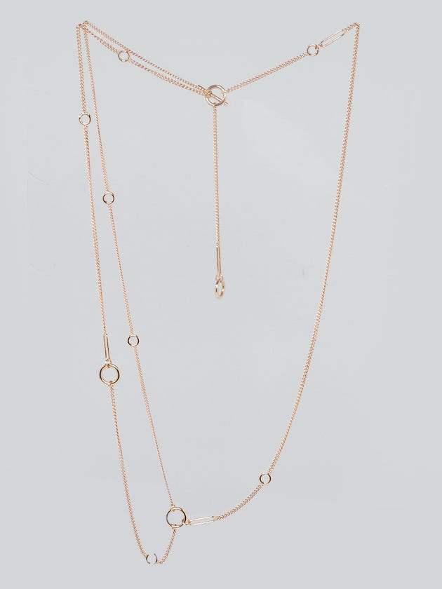 Hermes 18K Rose Gold Echappee Pendant Long Necklace