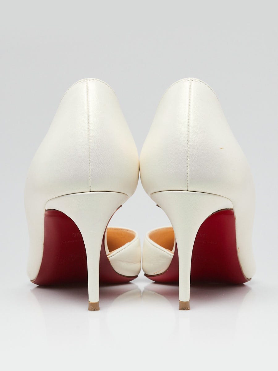 Christian Louboutin Snow White Leather Iriza 70 Pumps Size 5.5 36 Yoogi s Closet