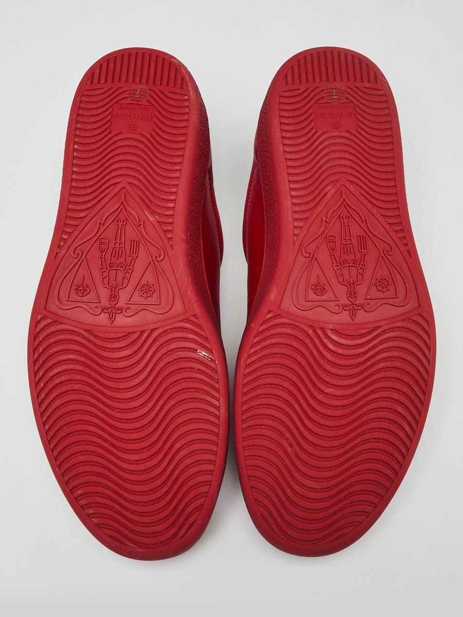 Gucci Red Leather Perforated GG Ace Sneaker Men's Size 7