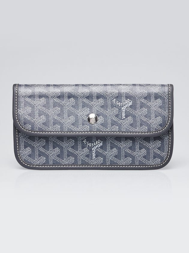 Goyard Grey Chevron Coated Canvas Goyardine St. Louis Pouch Wallet