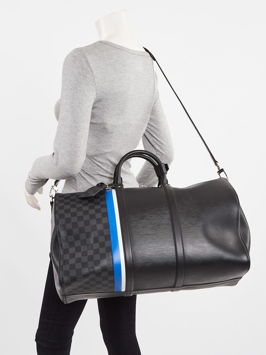 Handbags Louis Vuitton Louis Vuitton Damier Stripe Gradation Keepall Bandouliere 50 M59912 Auth 51138a